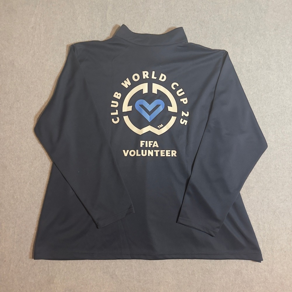 FIFA Club World Cup 2025 Volunteer Quarter Zip Pullover Navy Blue Mens 4X